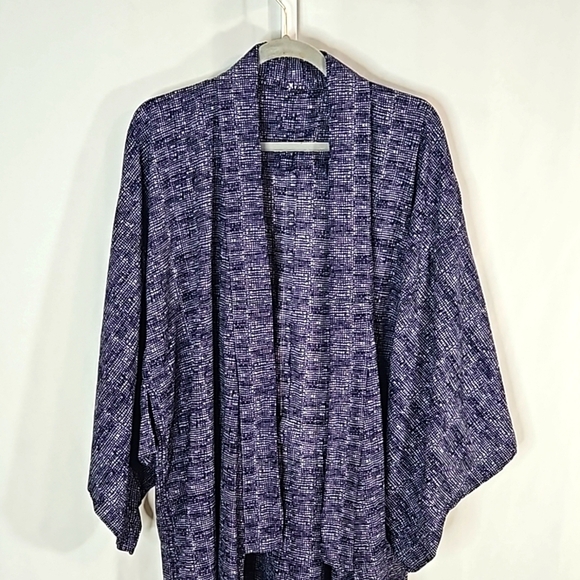 Japanese Navy Blue Kimono One Size - Picture 2 of 7